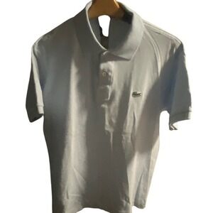 Lacoste Classic Fit Polo Shirt Light Blue Cotton Pique Mens XL FR 6 11357L